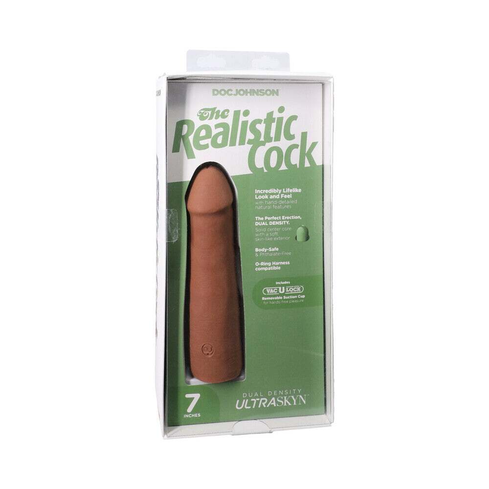 7 inch Dildo by Doc Johnson in Tan Light Brown Mocha shown for use by Her or Him