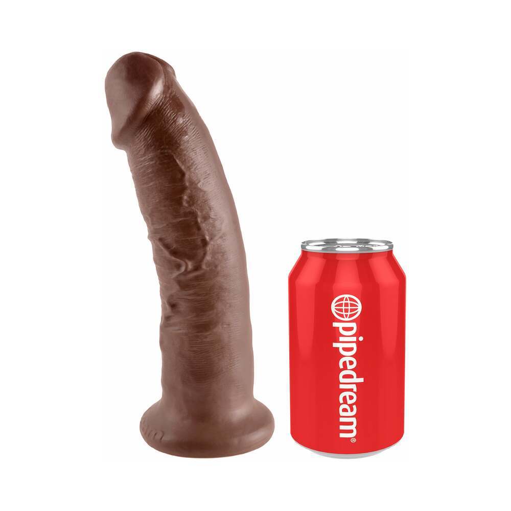 9 inch Dildo by Pipedream in Brown Chocolate Cocoa shown for pegging Her or Him