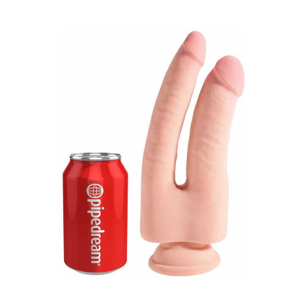 9.5 inch Dildo by Pipedream in Vanilla Ivory Beige shown for pegging Her or Him