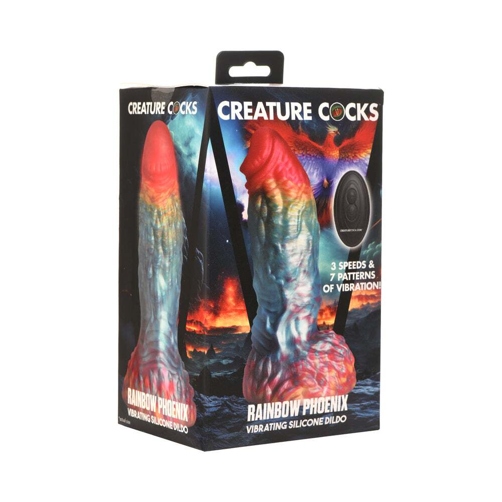 Dildo by XR Brands in Rainbow shown for use by Her or Him