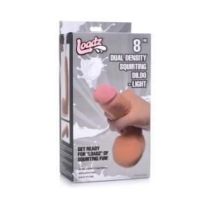 8 inch Dildo by XR Brands in Tan Light Brown Mocha shown for use by Her or Him