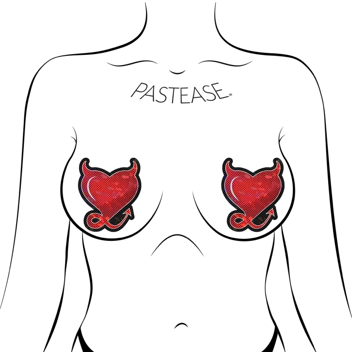 Wearing Devil Hearts nipples covers by Pastease can be fun and sexy!