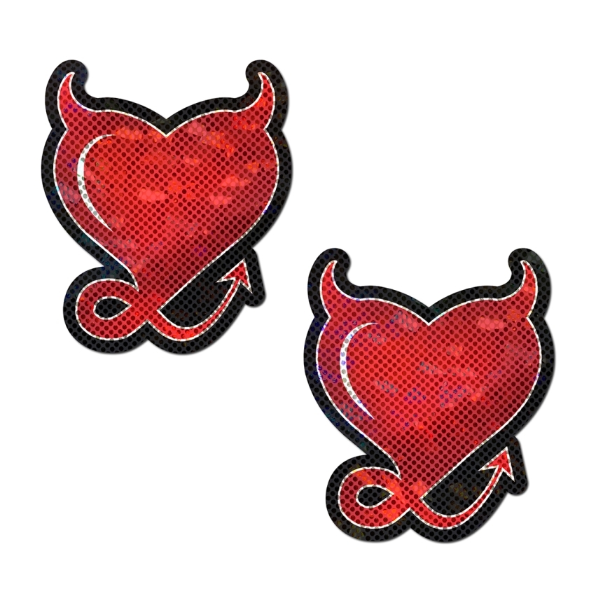 Feel sexy wearing sexy nipple covers  devil hearts! Wearing devil hearts nipples covers by pastease can be fun and sexy!