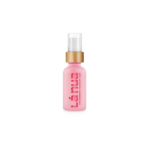 Bottle of  Water Based Lube La Nua showing clean, lightweight formula