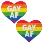 Feel sexy wearing sexy nipple covers  Gay AF Hearts! Wearing Gay AF Hearts nipples covers by Pastease can be fun and sexy!