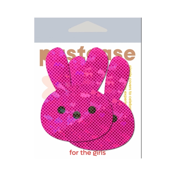 Wearing Glitter Marshmallow Easter Bunny nipples covers by Pastease can be fun and sexy!