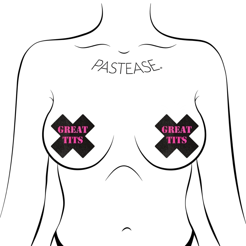Wearing great tits crosses nipples covers by pastease can be fun and sexy!