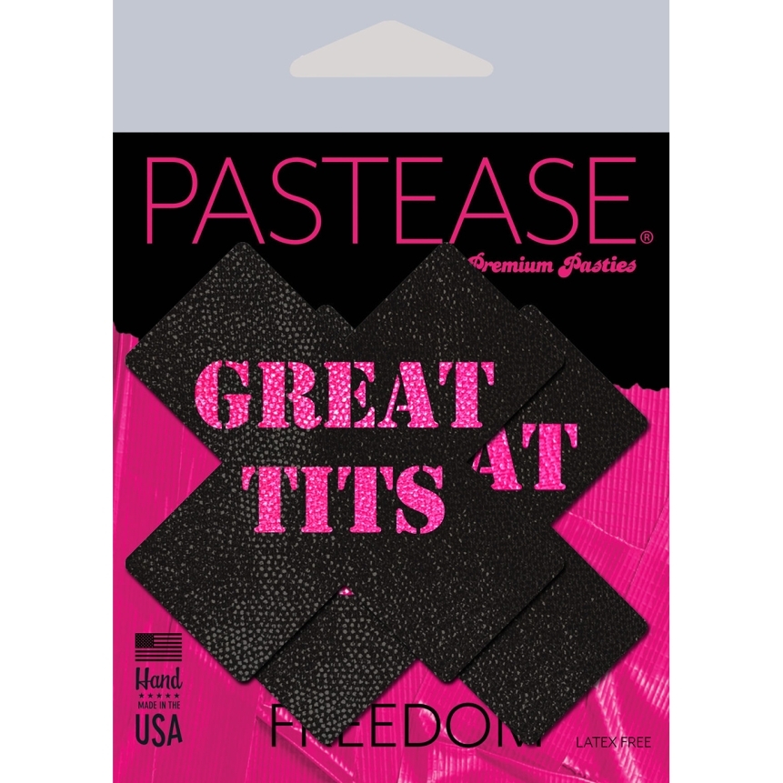 Wearing great tits crosses nipples covers by pastease can be fun and sexy!
