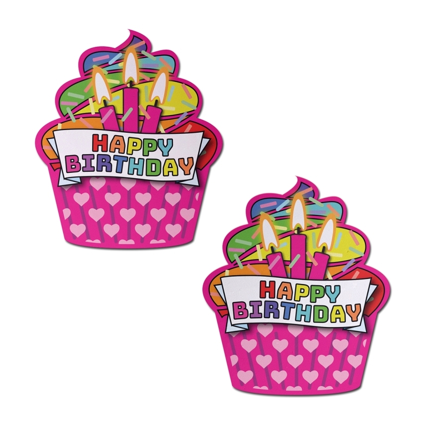 Feel sexy wearing sexy nipple covers  happy birthday cupcakes! Wearing happy birthday cupcakes nipples covers by pastease can be fun and sexy!