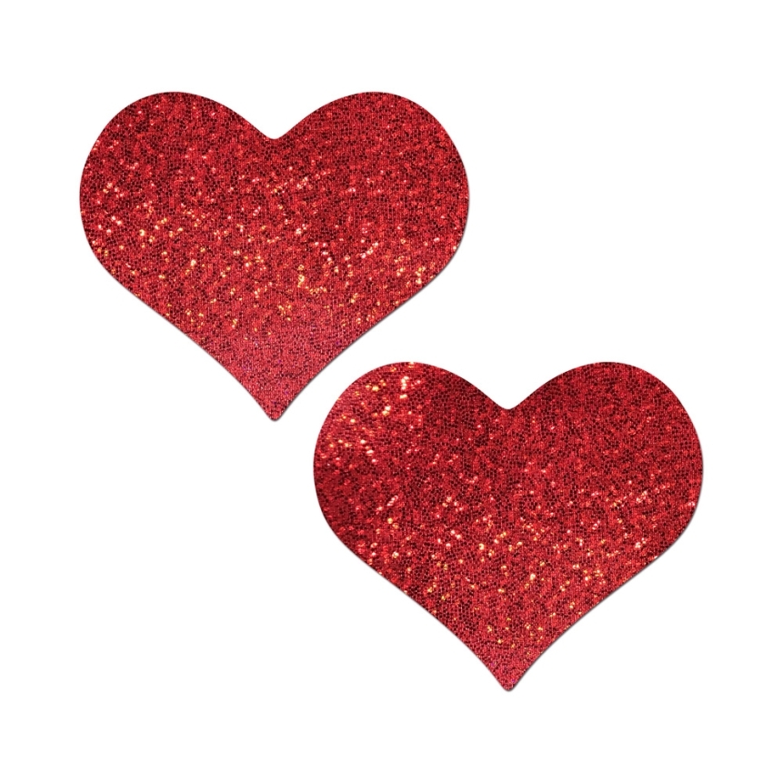 Feel sexy wearing sexy nipple covers  heart glitter red breast covers! Wearing heart glitter red breast covers nipples covers by pastease can be fun and sexy!