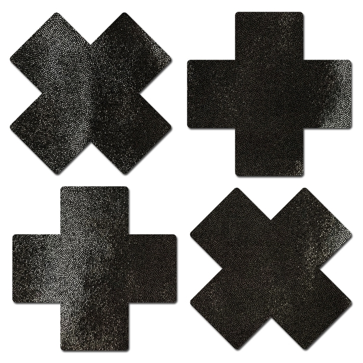 Feel sexy wearing sexy nipple covers  Petite Crosses Black! Wearing Petite Crosses Black nipples covers by Pastease can be fun and sexy!