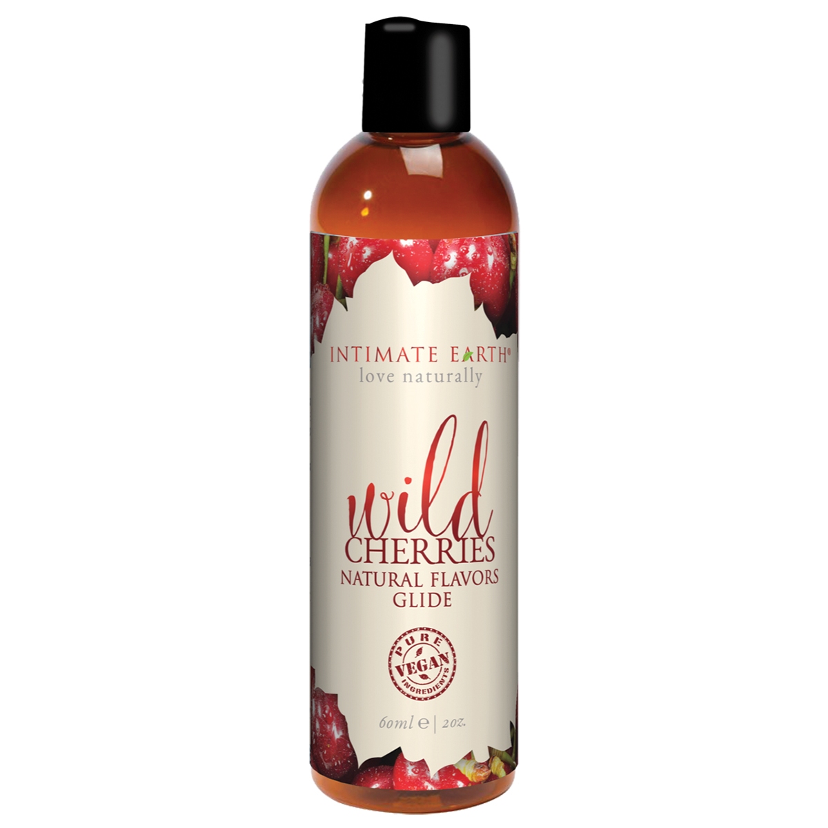 Bottle of  Water Based Lube Intimate Earth showing clean, lightweight formula