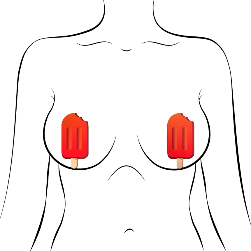 Wearing popsicles red nipples covers by pastease can be fun and sexy!