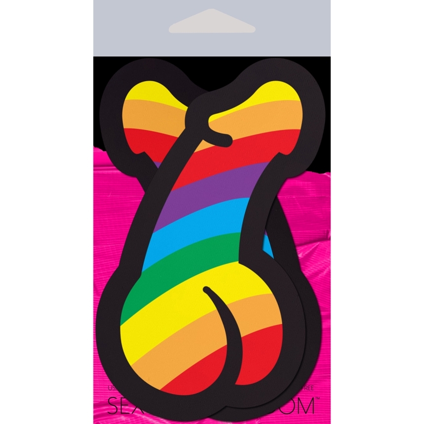 Wearing pride rainbow penises nipples covers by pastease can be fun and sexy!