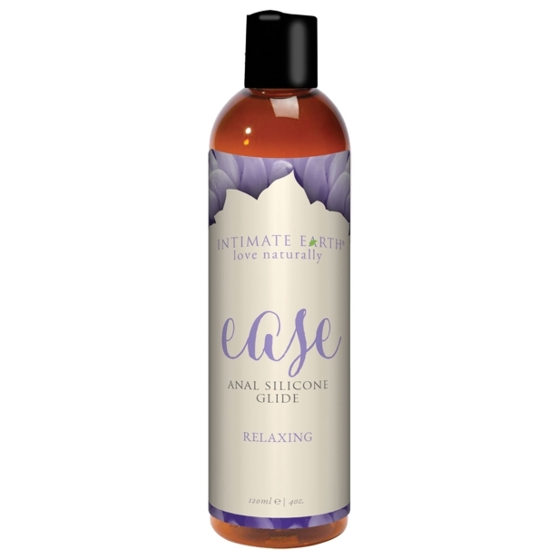 Silicone Lube Intimate Earth bottle showing smooth, long-lasting formula