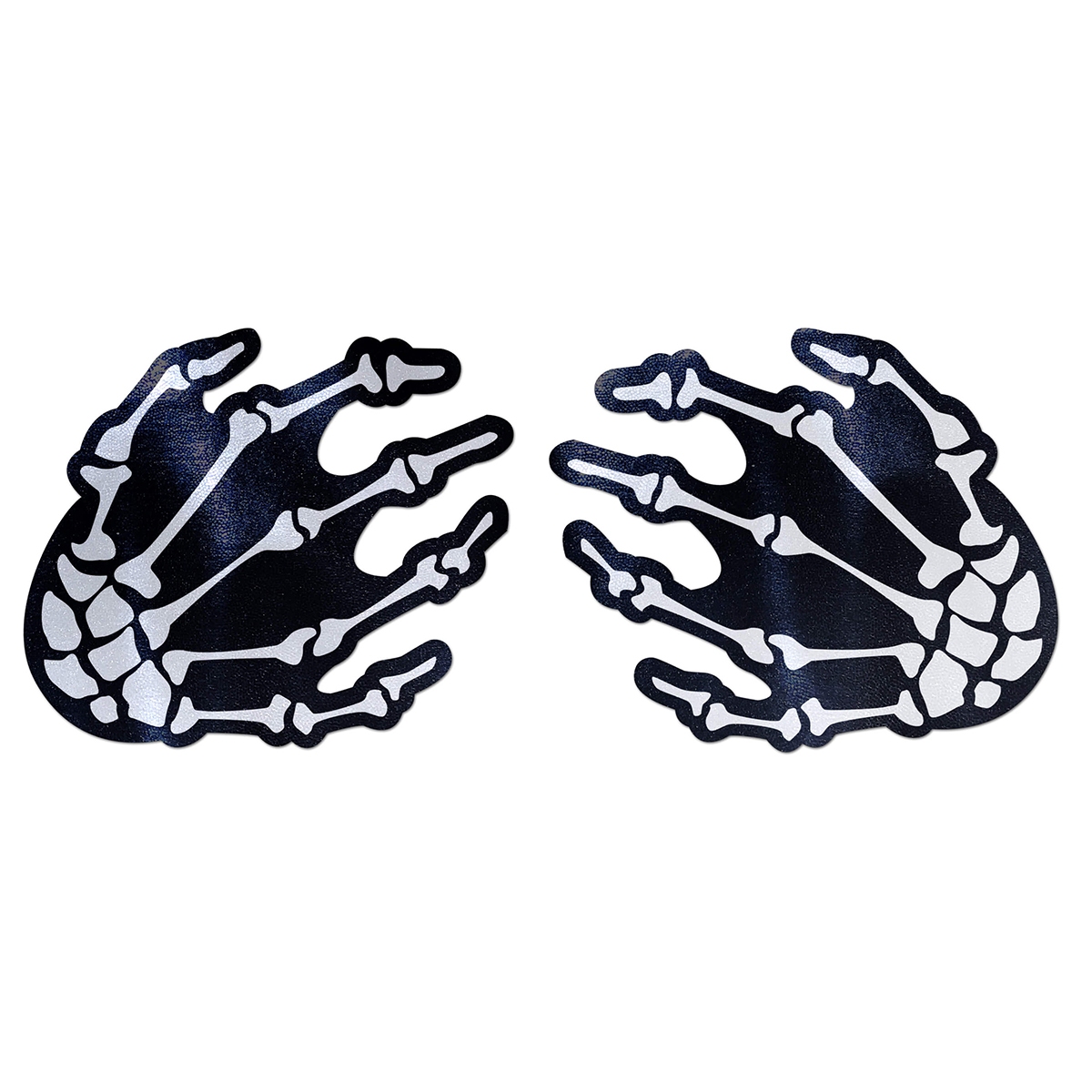 Feel sexy wearing sexy nipple covers  Skeleton Hands White! Wearing Skeleton Hands White nipples covers by Pastease can be fun and sexy!