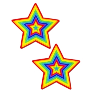 Feel sexy wearing sexy nipple covers  Stars Rainbow Pride! Wearing Stars Rainbow Pride nipples covers by Pastease can be fun and sexy!