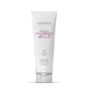 Bottle of  Water Based Lube Wicked Sensual Care showing clean, lightweight formula