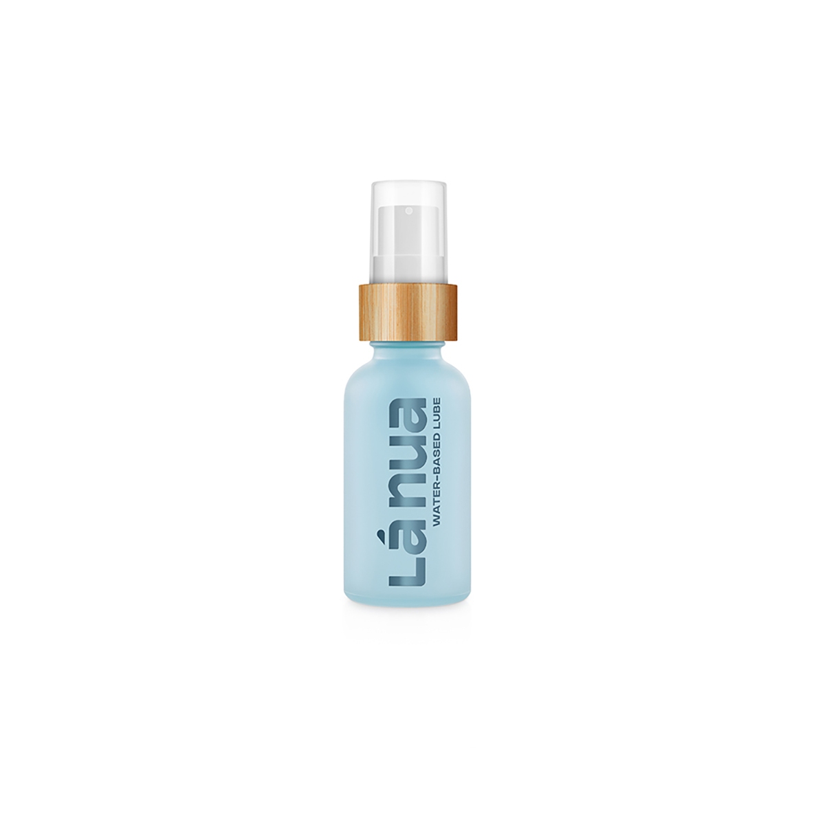 Bottle of  Water Based Lube La Nua showing clean, lightweight formula