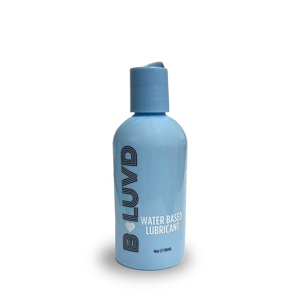 Bottle of  Water Based Lube Little Genie showing clean, lightweight formula