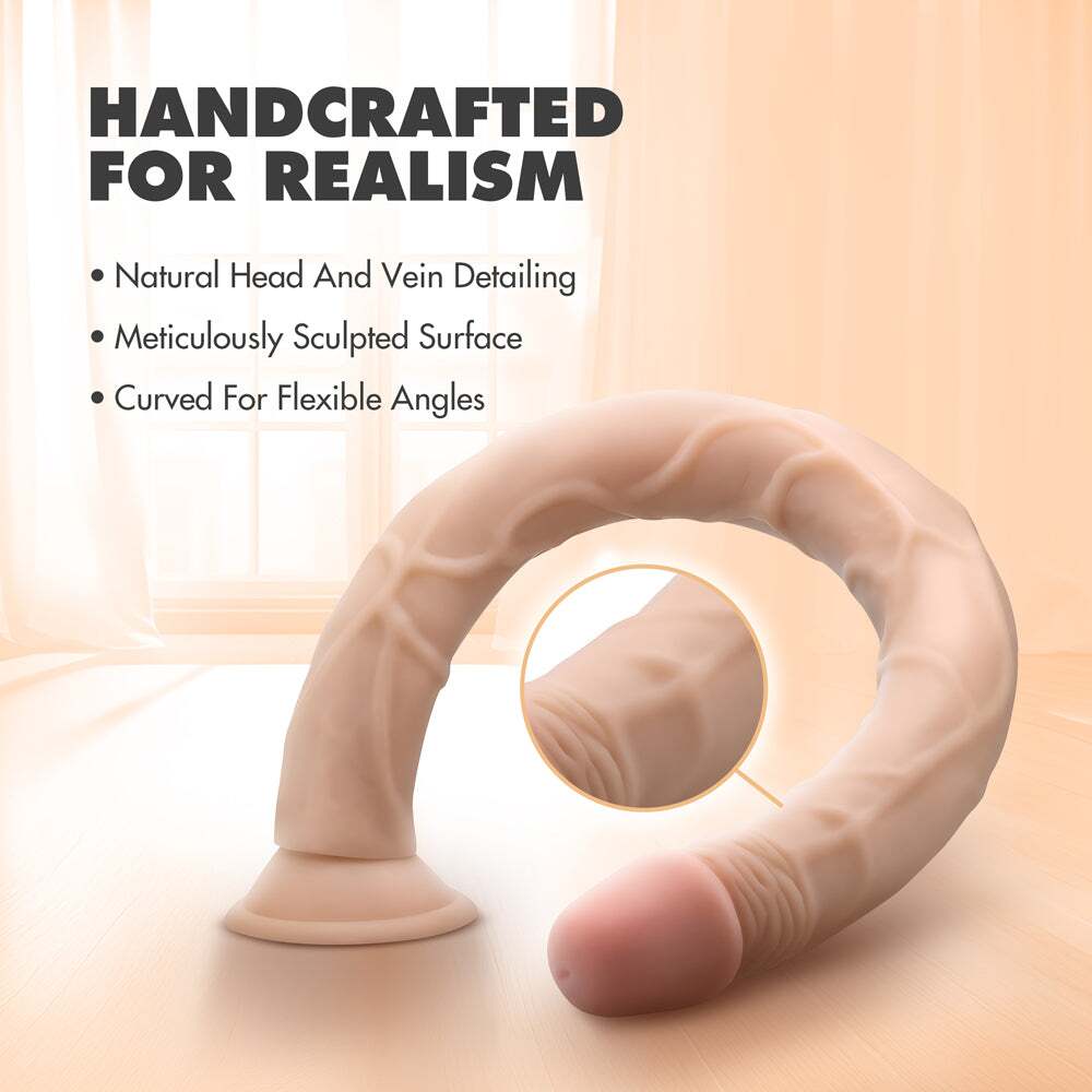 19 inch Dildo from Blush in Vanilla Ivory Beige pictured for anal pleasure for Her or Him