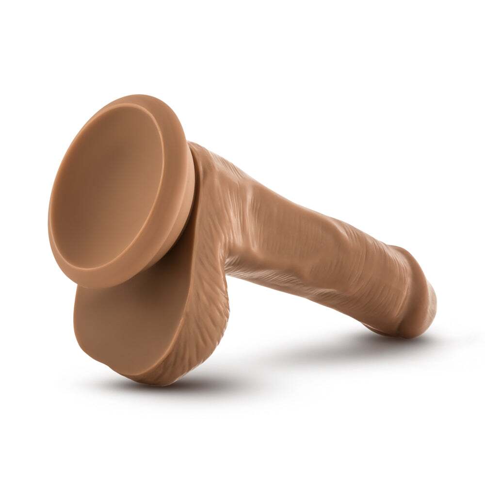 6 inch Dildo by Blush in Tan Light Brown Mocha shown for pegging Her or Him