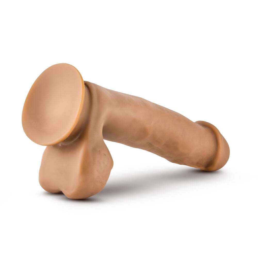 7 inch Dildo by Blush in Tan Light Brown Mocha shown for pegging Her or Him
