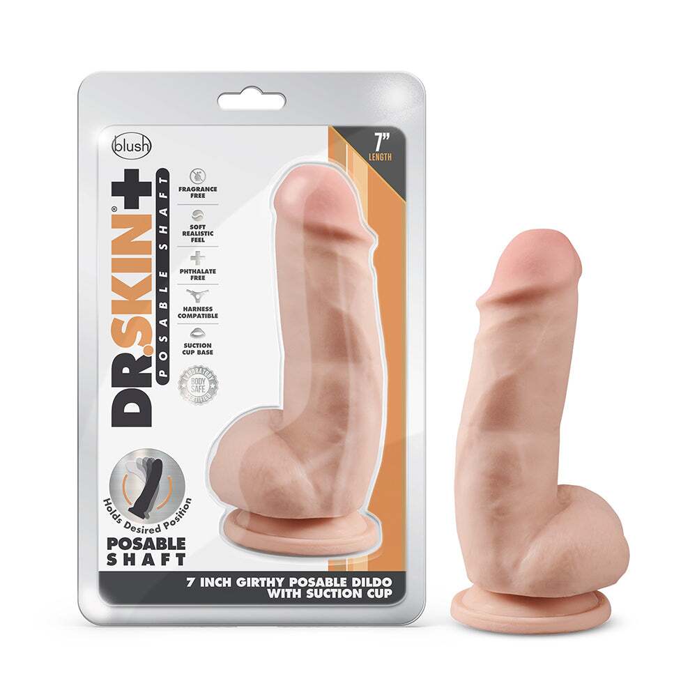 7 inch Dildo by Blush in Vanilla Ivory Beige shown for use by Her or Him