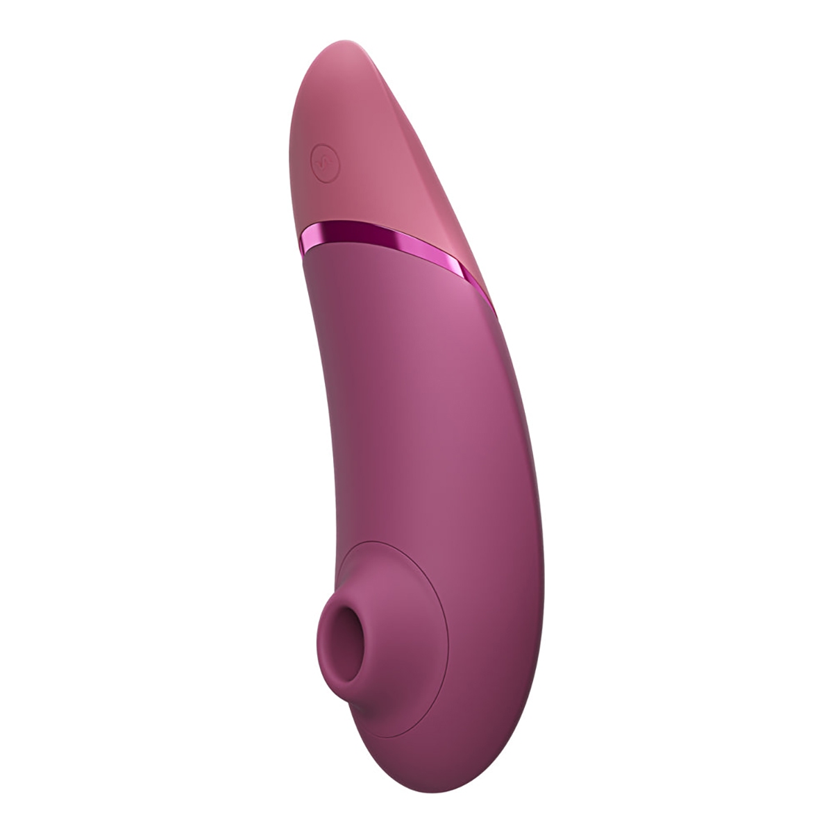 Pink Womanizer vibrator Next Sensual Collection Dusky shown in hand for scale