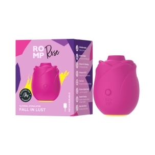 ROMP vibrator Rose 2.0 shown in hand for scale