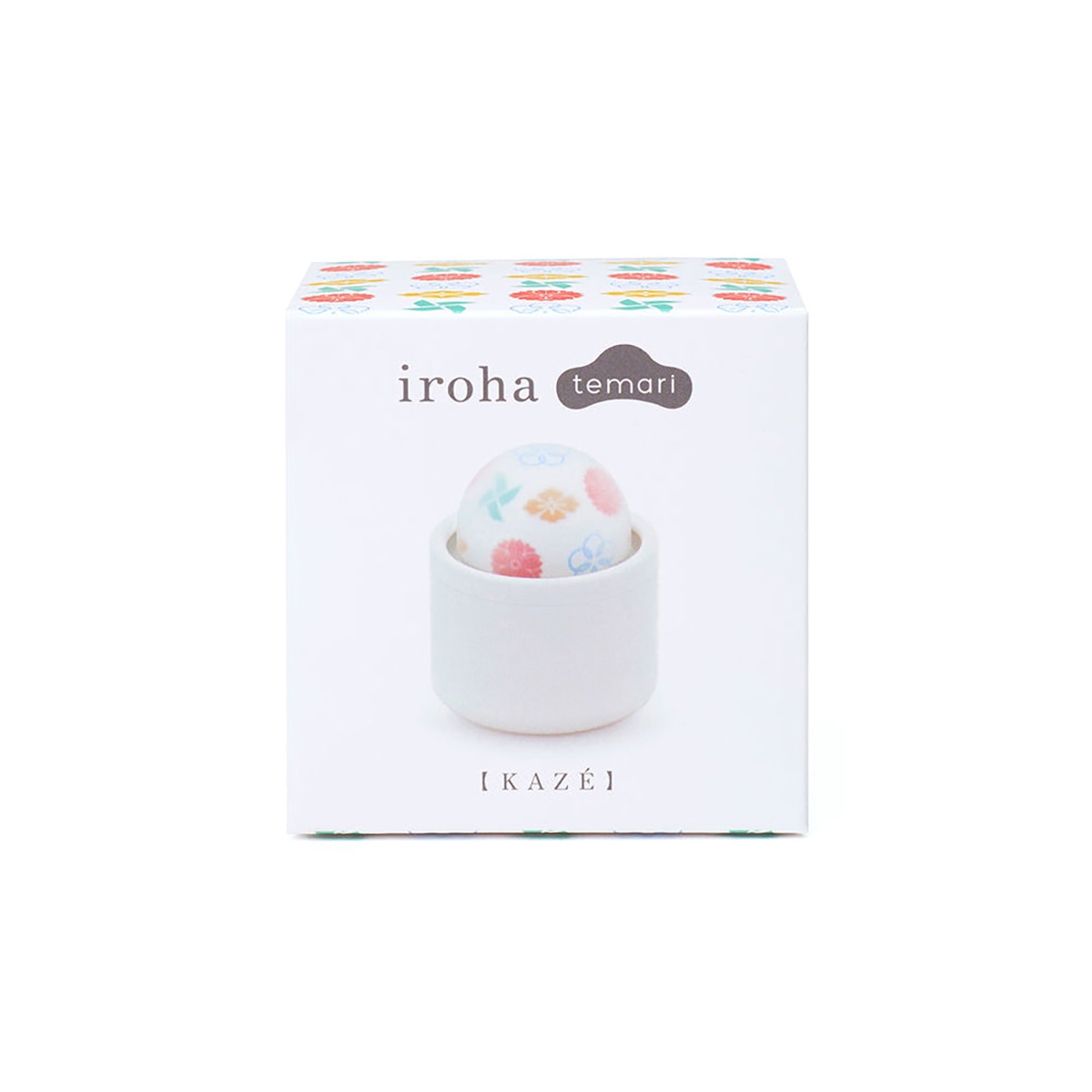 TENGA vibrator iroha temari KAZE shown in hand for scale