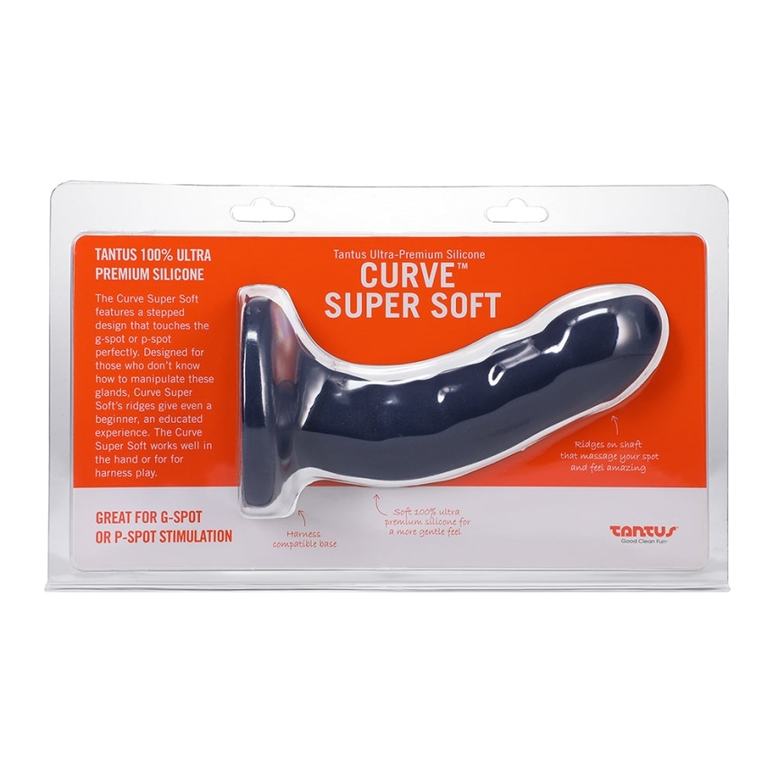 6. 5 inch dildo by tantus in blue shown for use by her or him