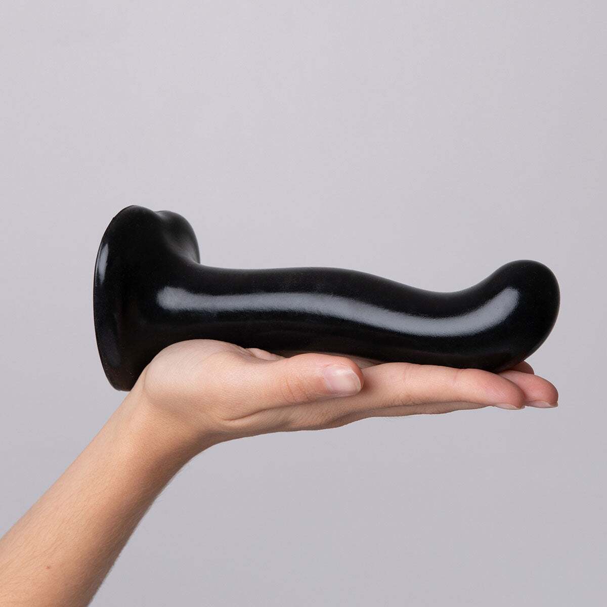 Dildo by Lovely Planet in Black shown for pegging Her or Him