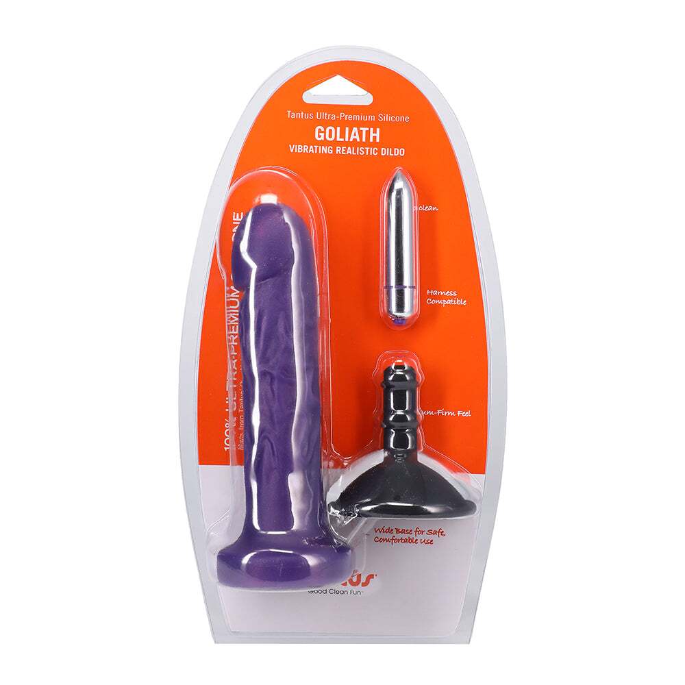 Dildo by Tantus in Purple shown for use by Her or Him