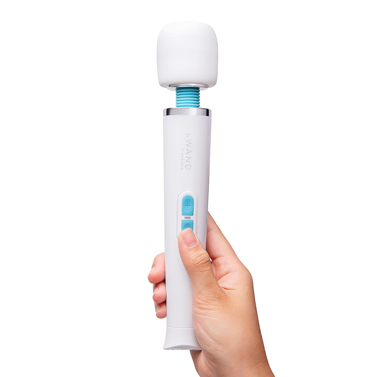 Le Wand vibrator positioned upright for display