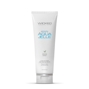 Bottle of 0.25 Water Based Lube Wicked Sensual Care showing clean, lightweight formula