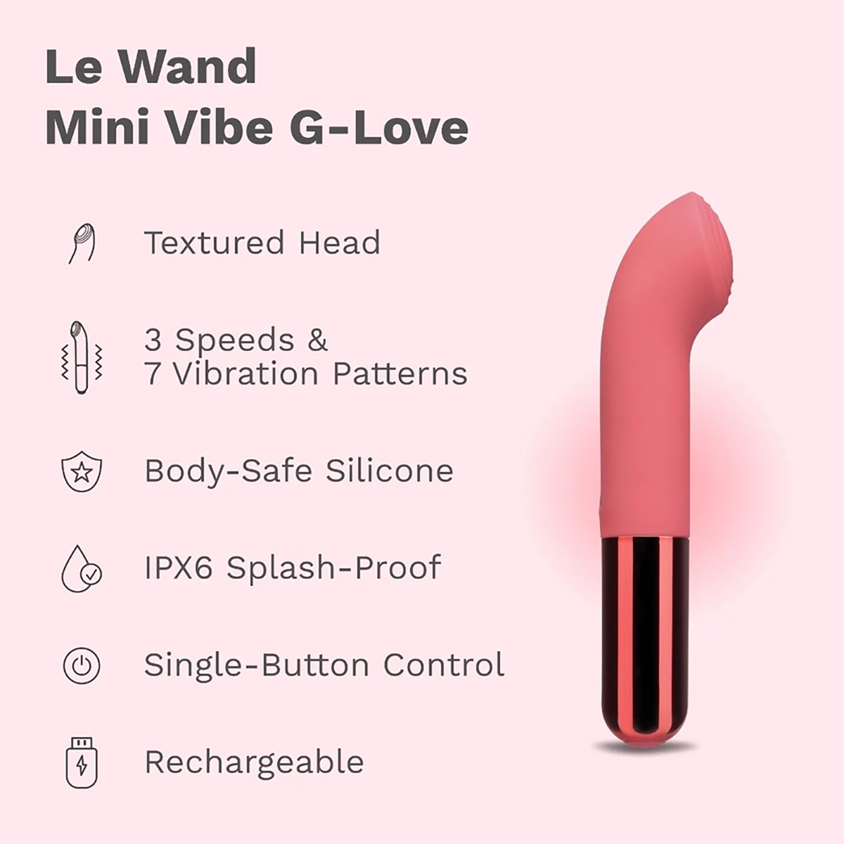 Fully assembled  Le-Wand vibrator with smooth exterior