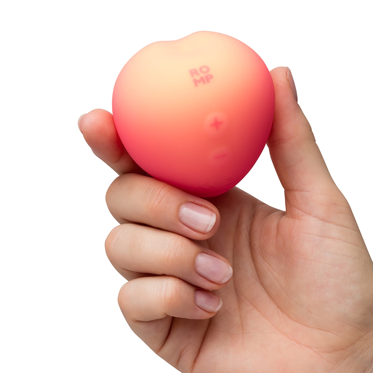 Fully assembled Peach ROMP vibrator with smooth exterior