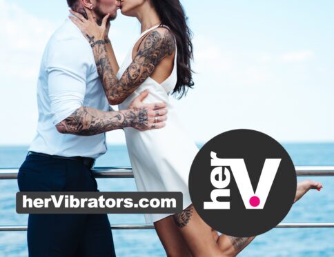 Best vibrators for couples shopping guide with a romantic couple kissing by the water