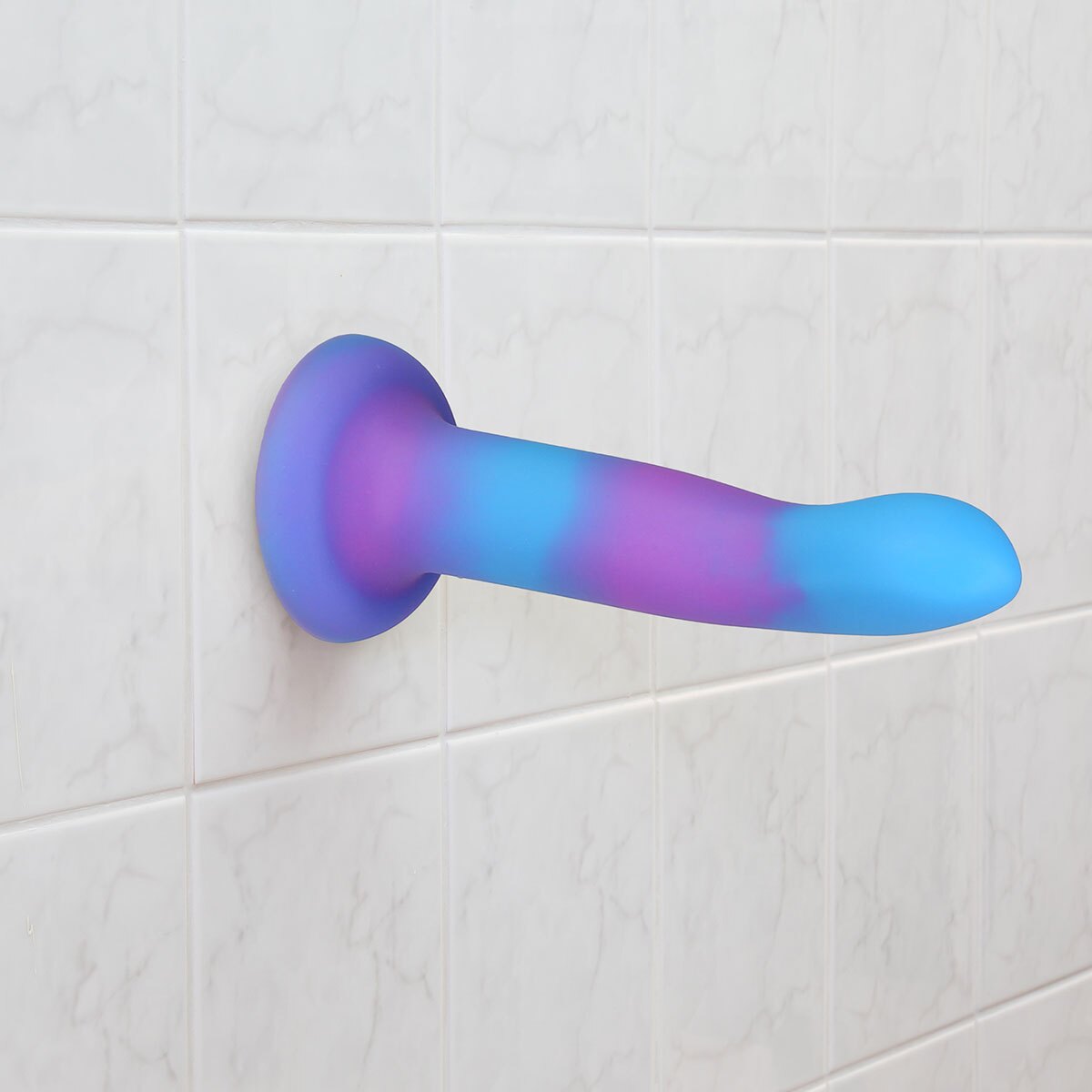 Addiction Glow in the Dark Rave Dil 8 quot Purple Blue dildo made by BMS on sale at herVibrators.com