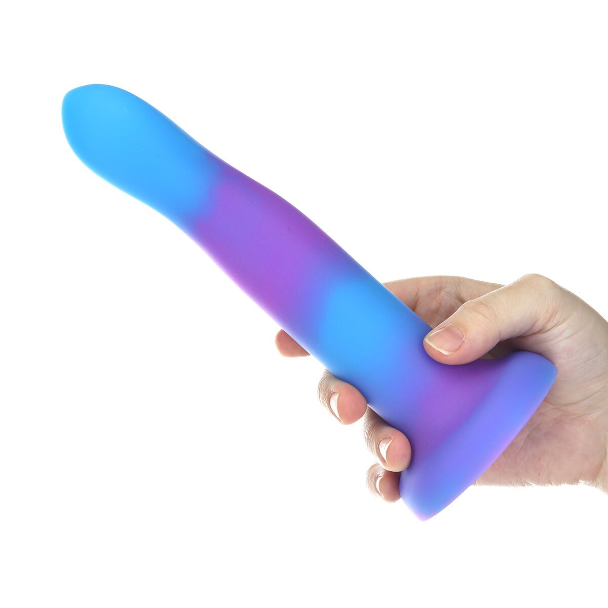 Addiction Glow in the Dark Rave Dil 8 quot Purple Blue dildo made by BMS on sale at herVibrators.com