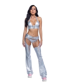 Silver Tripp Belted Rave Chaps with belted detail