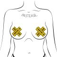 Wearing Pastease Caution Tape nipples covers by Pastease can be fun and sexy!