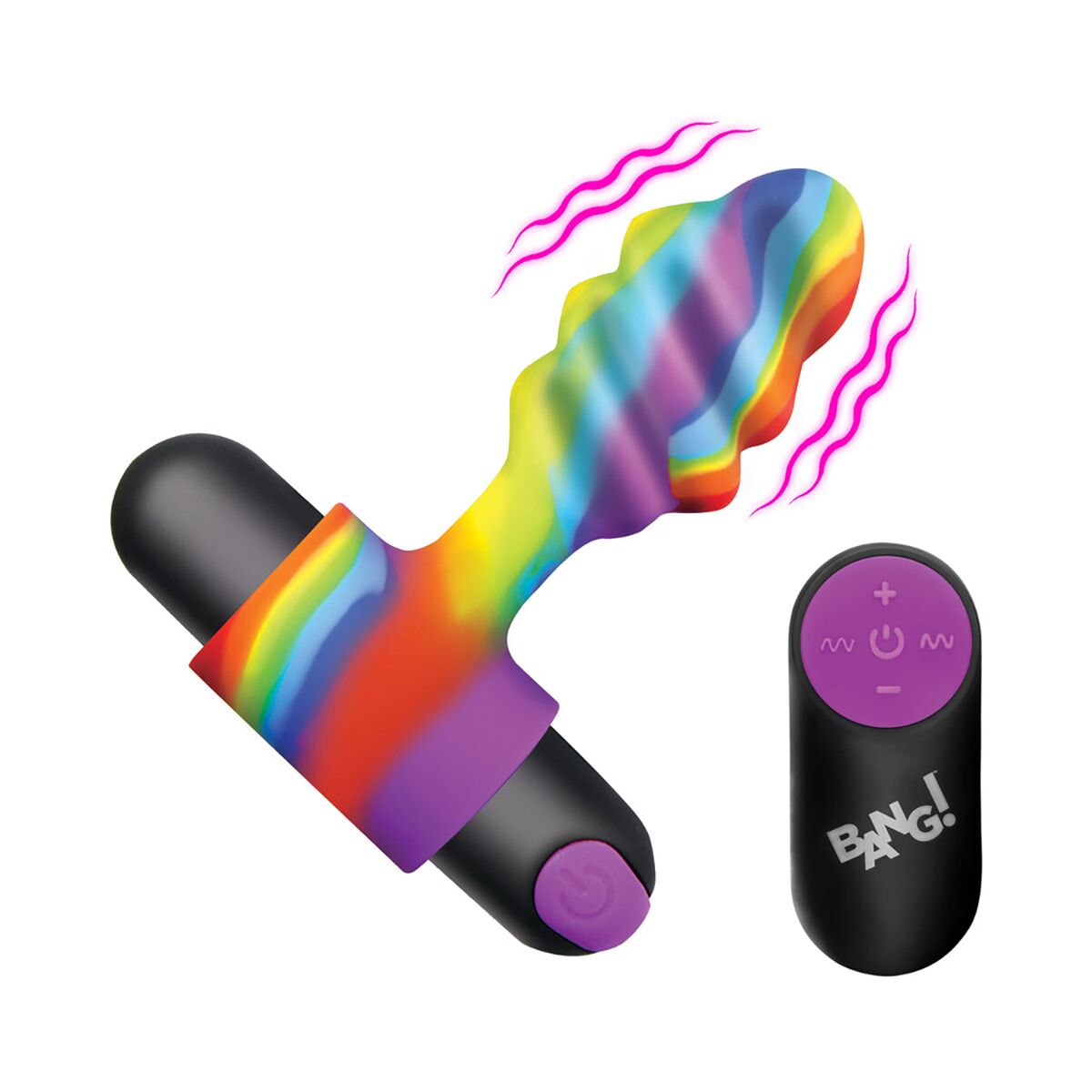 Buy a BANG! Vibrating Rainbow Butt Plug vibrator.