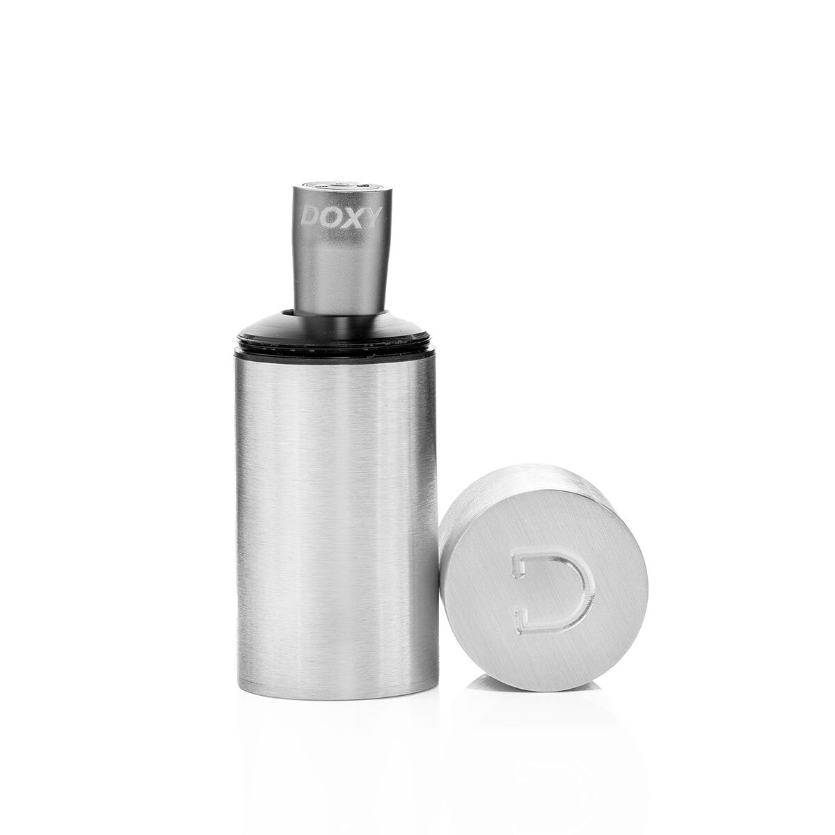 Close-up of the Silver Doxy vibrator for texture detail