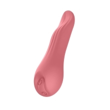 Luv Inc vibrator Tongue Taupe shown in hand for scale
