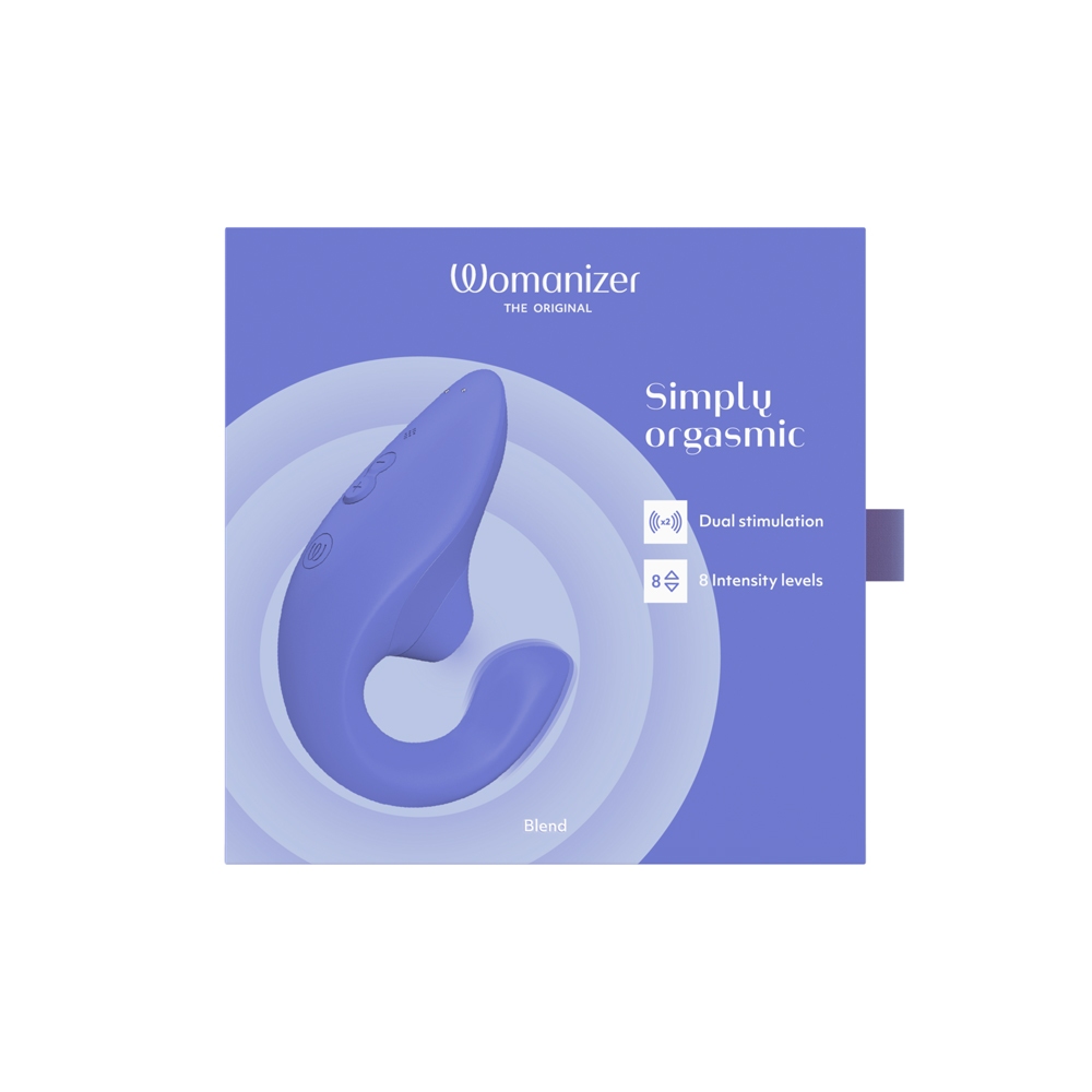 Close-up of the Blue Womanizer vibrator for texture detail