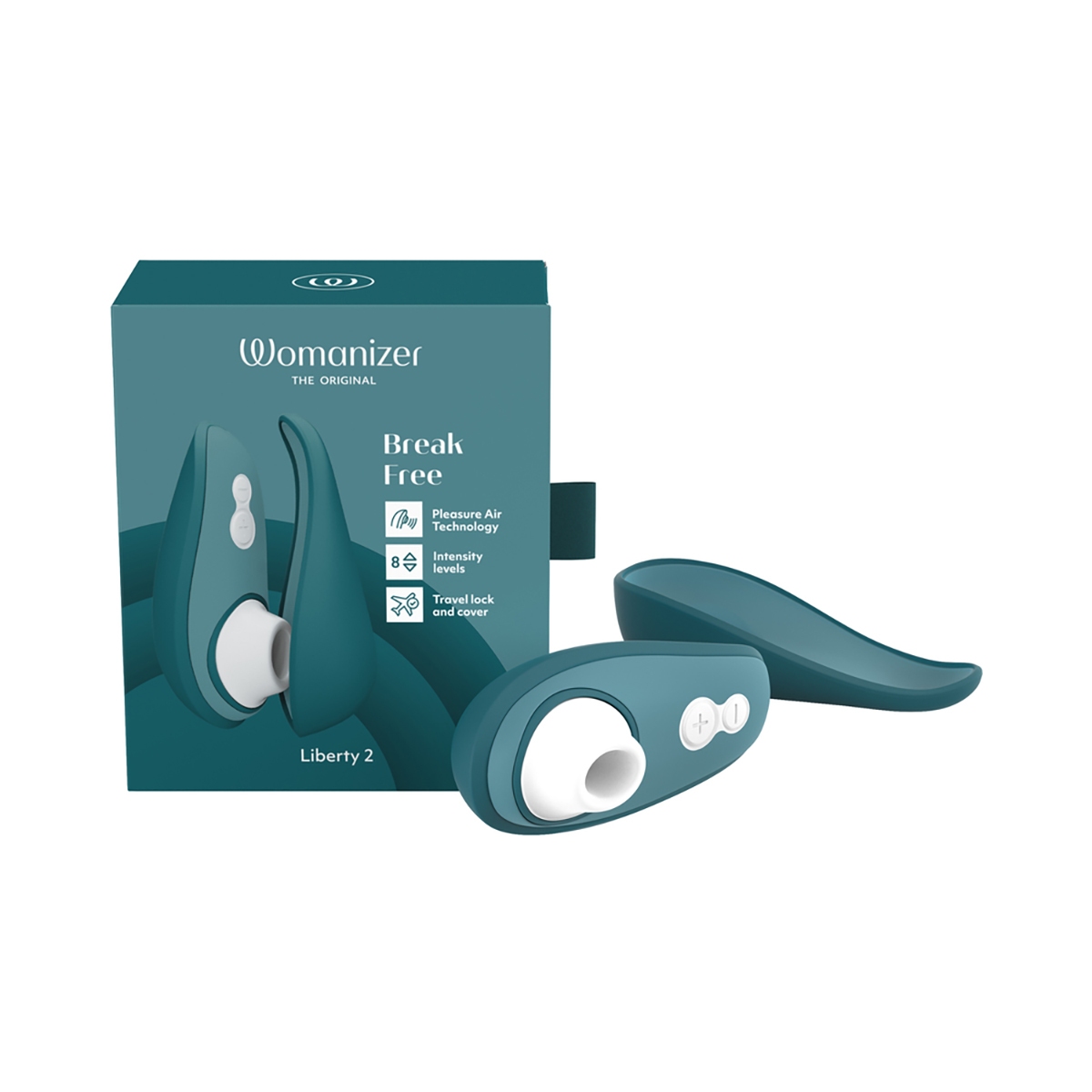 Womanizer vibrator positioned upright for display