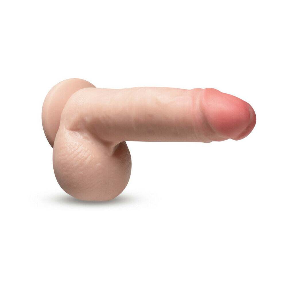 7.25 inch Dildo by Blush in Vanilla Ivory Beige shown for pegging Her or Him