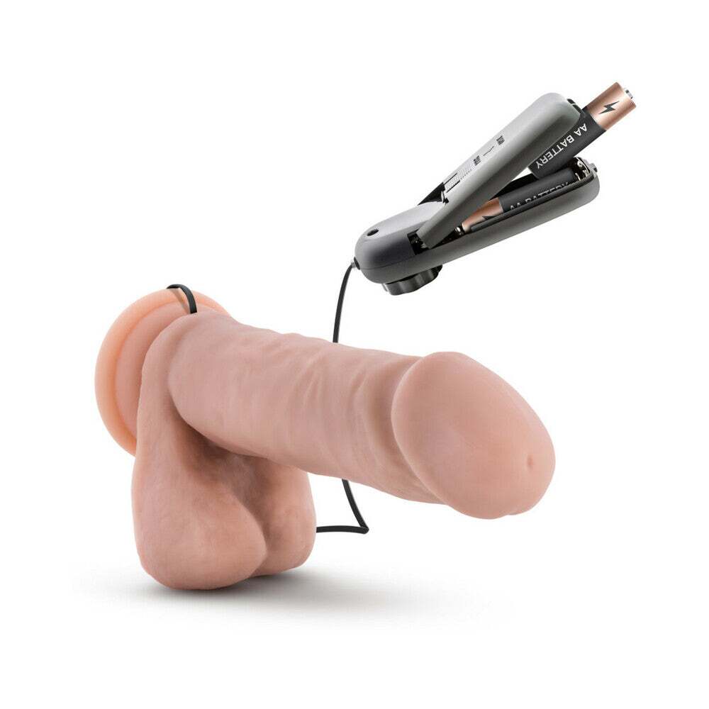 8 inch Dildo by Blush in Vanilla Ivory Beige displayed for pegging Him or Her